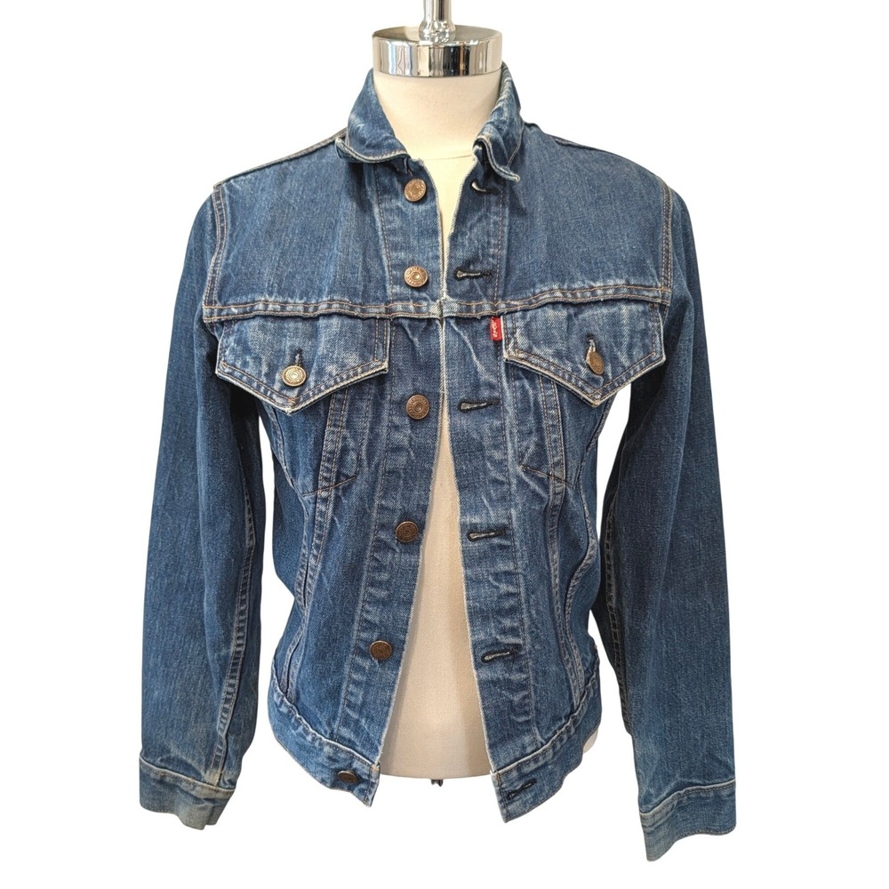 Levi's 70s Vintage Type 3 70505 Denim Trucker Jacket, Big E, Indigo Blue, Small